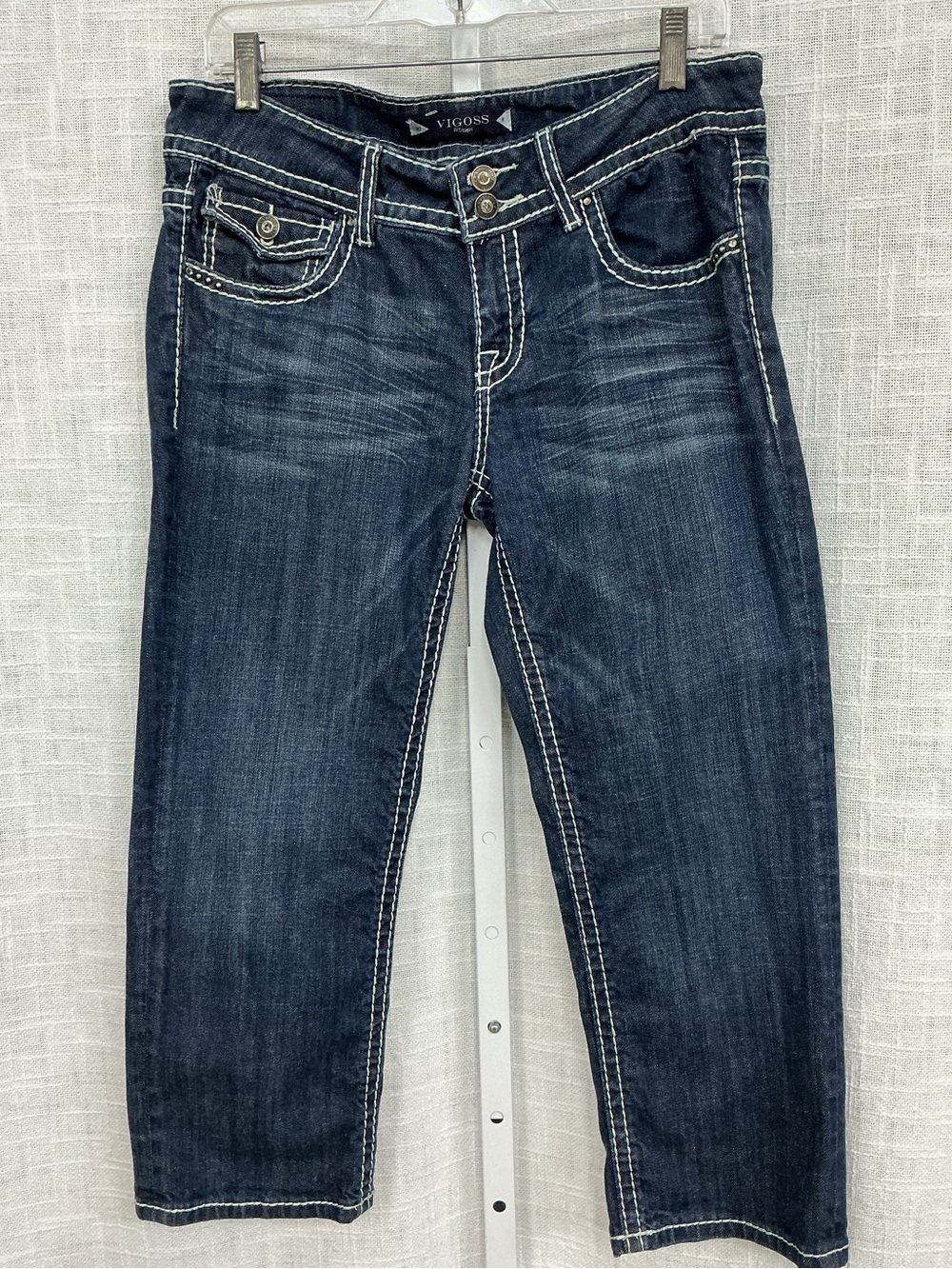 Vigoss Dark Blue Jeans with White Contrast Stitching